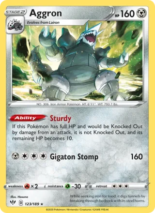 Aggron #123 · Darkness Ablaze Pokémon card