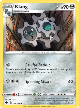 Klang #126 · Darkness Ablaze Pokémon card
