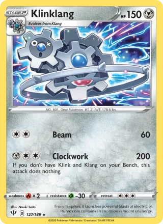 Klinklang #127 · Darkness Ablaze Pokémon card
