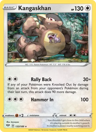 Kangaskhan #133 · Darkness Ablaze Pokémon card