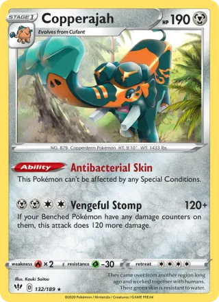 Copperajah #132 · Darkness Ablaze Pokémon card