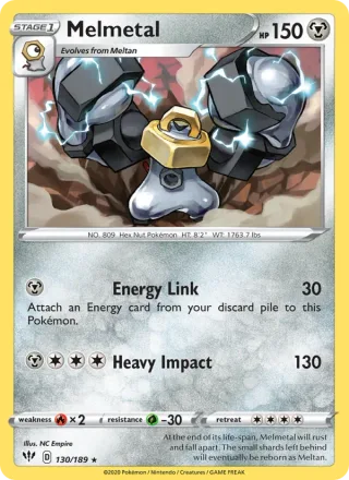 Melmetal #130 · Darkness Ablaze Pokémon card