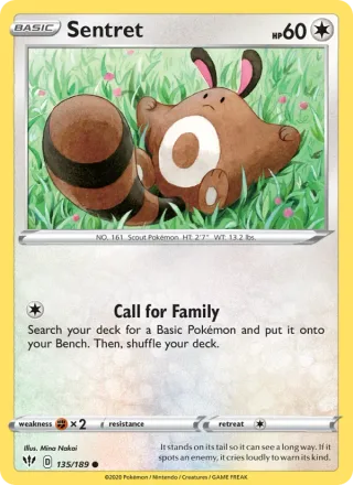 Sentret #135 · Darkness Ablaze Pokémon card