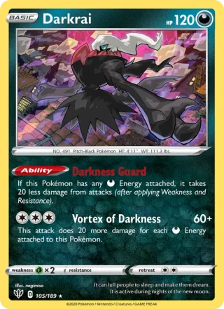 Darkrai #105 · Darkness Ablaze Pokémon card