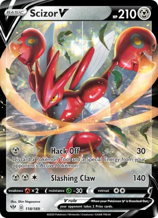 Scizor V #118 · Darkness Ablaze Pokémon card