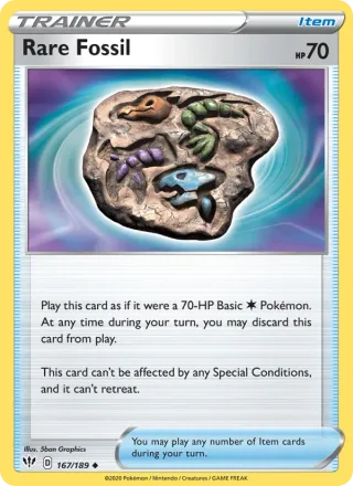 Rare Fossil #167 · Darkness Ablaze Pokémon card