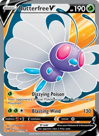 Butterfree V #177 · Darkness Ablaze Pokémon card