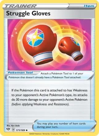 Struggle Gloves #171 · Darkness Ablaze Pokémon card