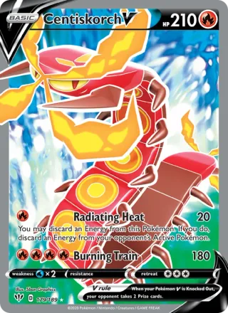 Centiskorch V #179 · Darkness Ablaze Pokémon card