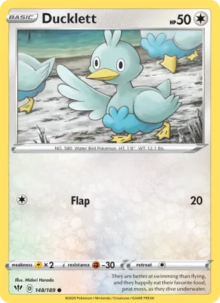 Ducklett #148 · Darkness Ablaze Pokémon card
