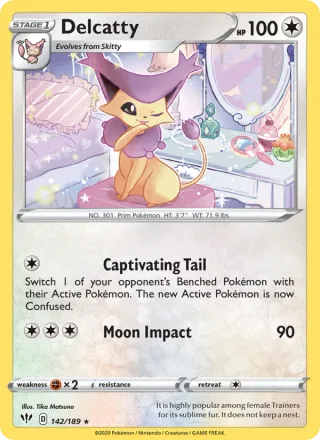 Delcatty #142 · Darkness Ablaze Pokémon card