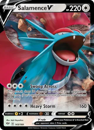 Salamence V #143 · Darkness Ablaze Pokémon card
