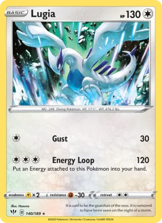 Lugia #140 · Darkness Ablaze Pokémon card