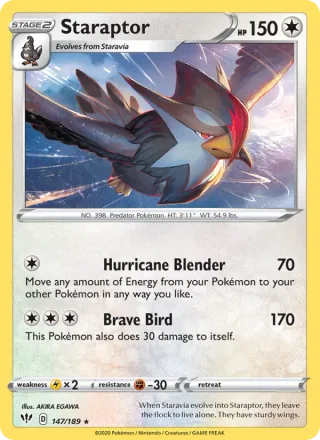 Staraptor #147 · Darkness Ablaze Pokémon card