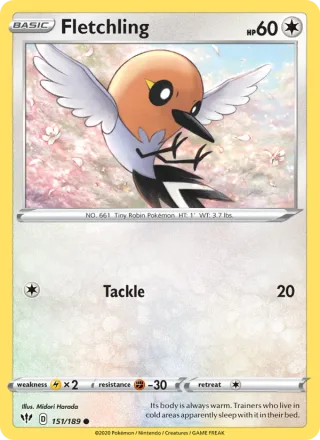 Fletchling #151 · Darkness Ablaze Pokémon card