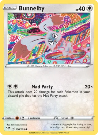 Bunnelby #150 · Darkness Ablaze Pokémon card