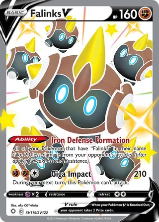 Falinks V #SV115 · Shining Fates Shiny Vault Pokémon card