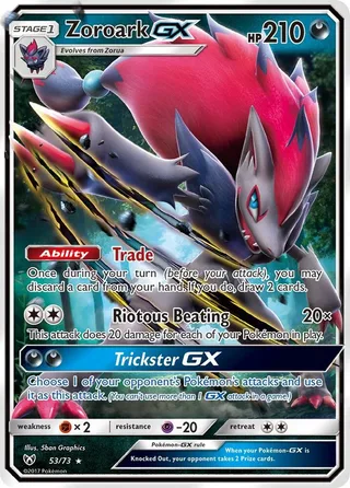 Zoroark GX #53 · Shining Legends Pokémon card