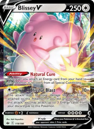 Blissey V #119 · Chilling Reign Pokémon card
