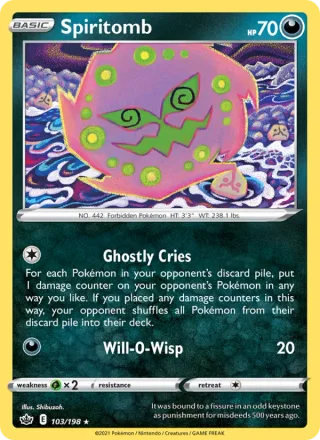 Spiritomb #103 · Chilling Reign Pokémon card