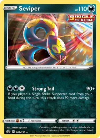 Seviper #102 · Chilling Reign Pokémon card