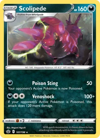 Scolipede #107 · Chilling Reign Pokémon card