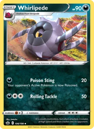 Whirlipede #106 · Chilling Reign Pokémon card
