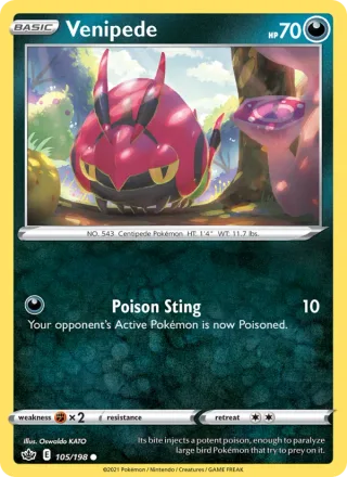 Venipede #105 · Chilling Reign Pokémon card