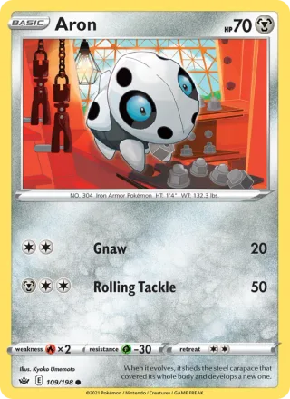 Aron #109 · Chilling Reign Pokémon card
