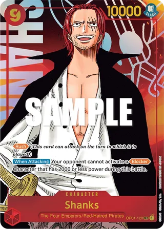 Shanks (Parallel) #OP01-120-parallel · Romance Dawn One Piece card