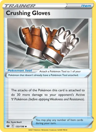 Crushing Gloves #133 · Chilling Reign Pokémon card
