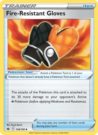 Fire-Resistant Gloves #138 · Chilling Reign Pokémon card