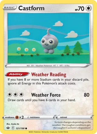 Castform #121 · Chilling Reign Pokémon card