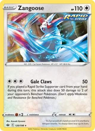 Zangoose #120 · Chilling Reign Pokémon card