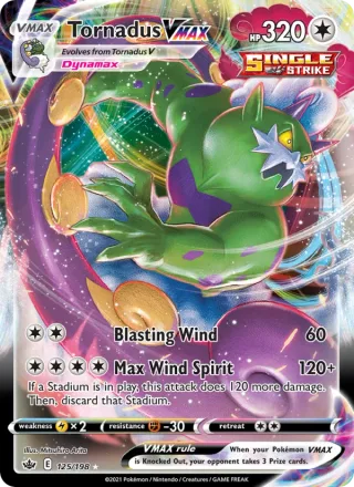 Tornadus VMAX #125 · Chilling Reign Pokémon card