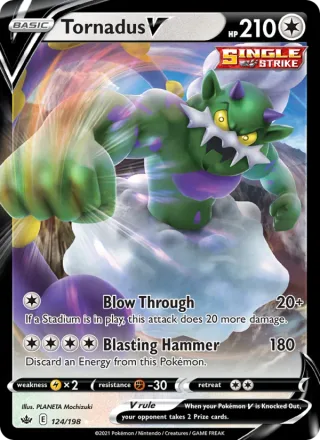 Tornadus V #124 · Chilling Reign Pokémon card