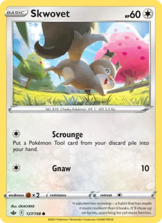 Skwovet #127 · Chilling Reign Pokémon card