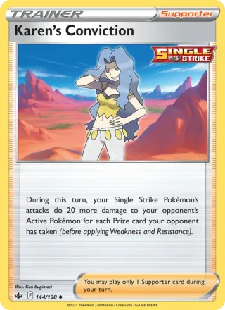 Karen's Conviction #144 · Chilling Reign Pokémon card
