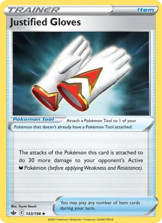 Justified Gloves #143 · Chilling Reign Pokémon card