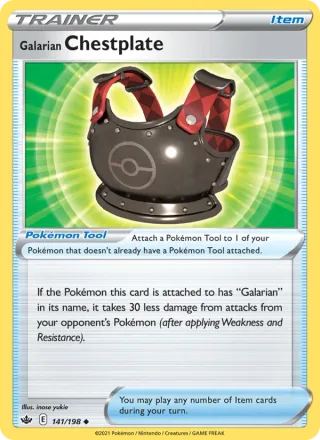 Galarian Chestplate #141 · Chilling Reign Pokémon card