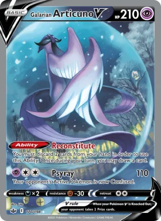 Galarian Articuno V #170 · Chilling Reign Pokémon card