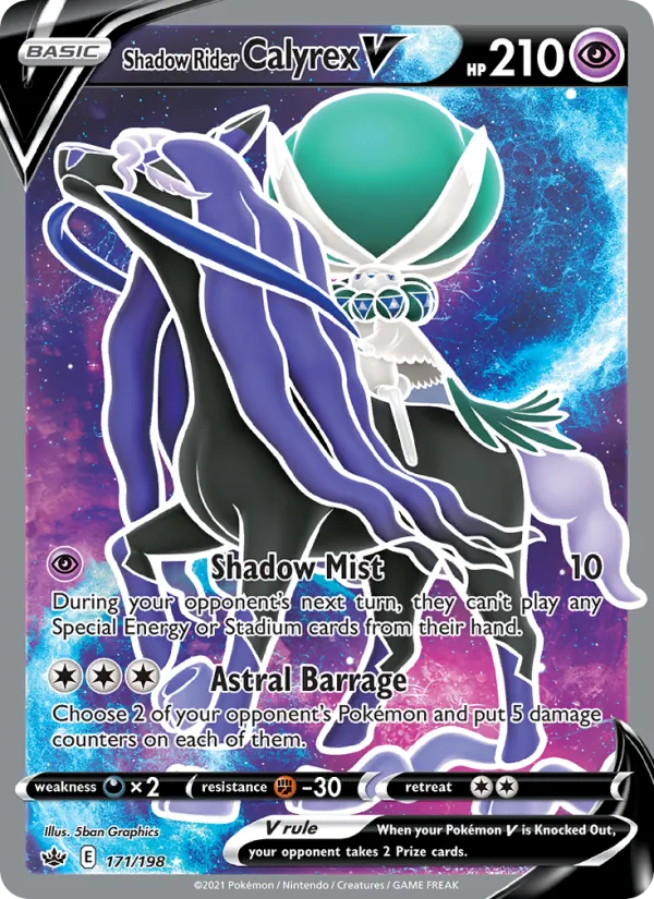 Shadow Rider Calyrex V full card art