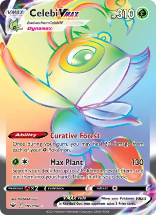 Celebi VMAX #199 · Chilling Reign Pokémon card