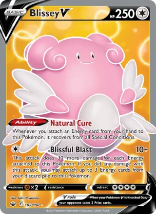 Blissey V #182 · Chilling Reign Pokémon card