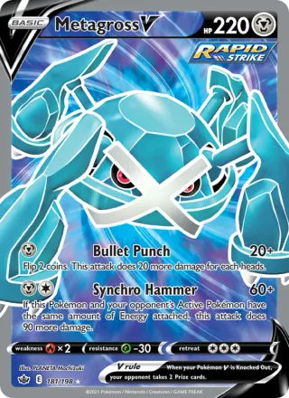 Metagross V #181 · Chilling Reign Pokémon card
