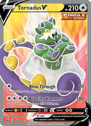 Tornadus V #184 · Chilling Reign Pokémon card