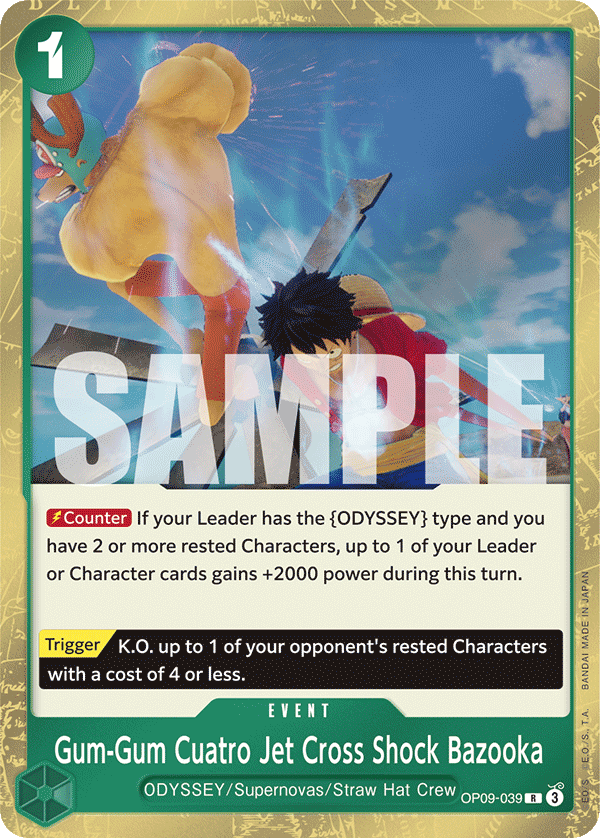 Gum-Gum Cuatro Jet Cross Shock Bazooka full card art