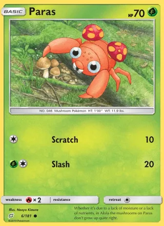 Paras #6 · Team Up Pokémon card