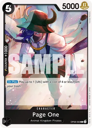 Page One #OP08-092 · Two Legends One Piece card