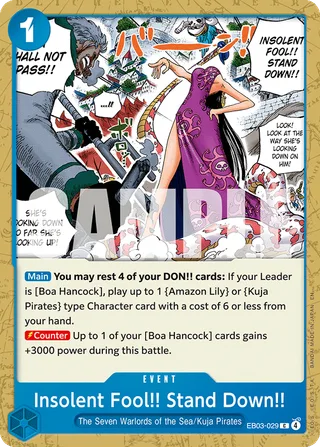 Insolent Fool!! Stand Down!! #EB03-029 · Extra Booster: One Piece Heroines Edition One Piece card